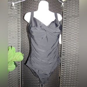 Swimsuits for all twist front one piece